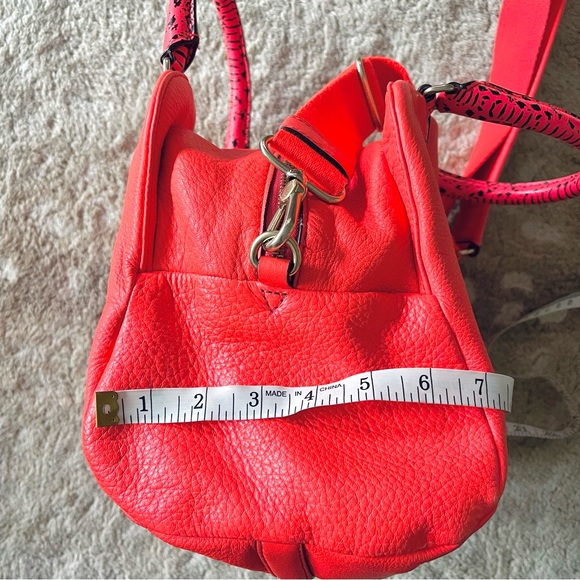 Marc By Marc Jacobs Q Snake Satchel Crossbody Bag Leather Multi Neon Orange Pink - Picture 12 of 16